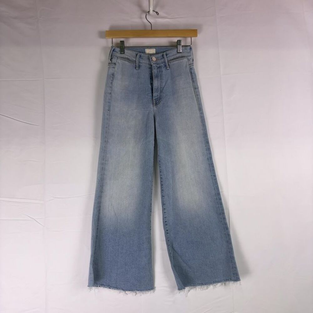 MOTHER Wide Leg Flare Jeans in Light Wash Blue